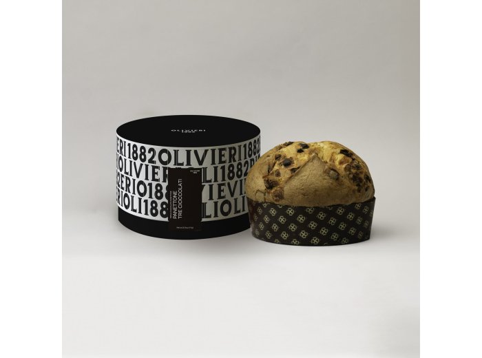 Olivieri 1882 Panettone Triple Chocolate 1000gr Hat Box CAx6