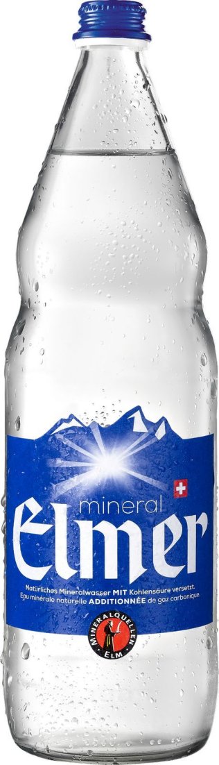 Mineral Elmer m. Kohlens. -T- blauer Deckel 100cl HAx12