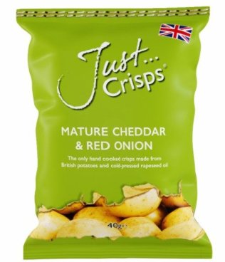 Just Crisps Mature Cheddar & Red Onion 100% British Crisps CAx24