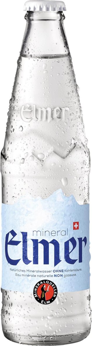 Mineral Elmer o.K. -T- weisser Deckel 33cl HAx24