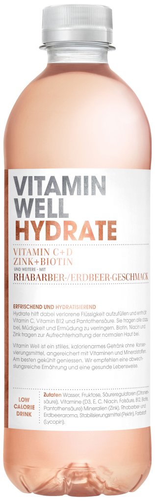 Vitamin Well HYDRATE 50 cl Rhabarber/Erdbeer-Geschmack 50cl CAx12