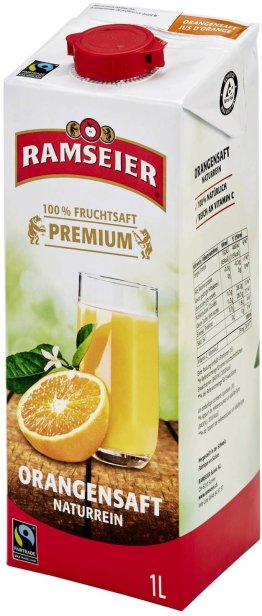 Ramseier Prem. Orangensaft 100% Tetra 100cl CAx12