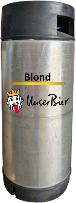 Unser Bier Naturblond Con. hell Brauner Deckel 100cl COx20