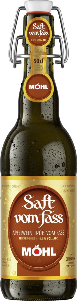 Möhl Saft v. Fass trüb Bügel 50cl HAx15