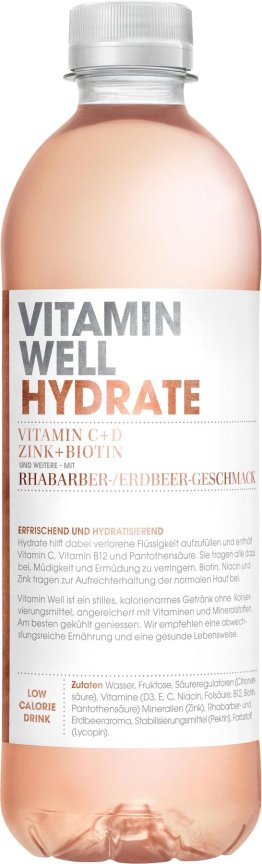 Vitamin Well HYDRATE 50 cl Rhabarber/Erdbeer-Geschmack 50cl CAx12