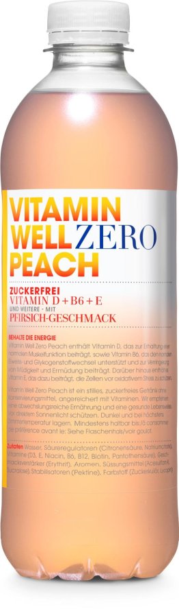 Vitamin Well ZERO Peach 50cl -T- 50cl CAx12