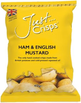 Just Crisps Ham & English Mustard 100% British Crisps CAx24