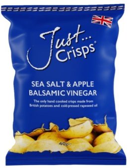 Just Crisps Sea Salt & Apple Balsamic Vinegar 100% British Crisps CAx24