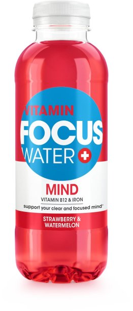 Focuswater MIND Erdbeere & Wassermelone rot PET 50cl CAx12