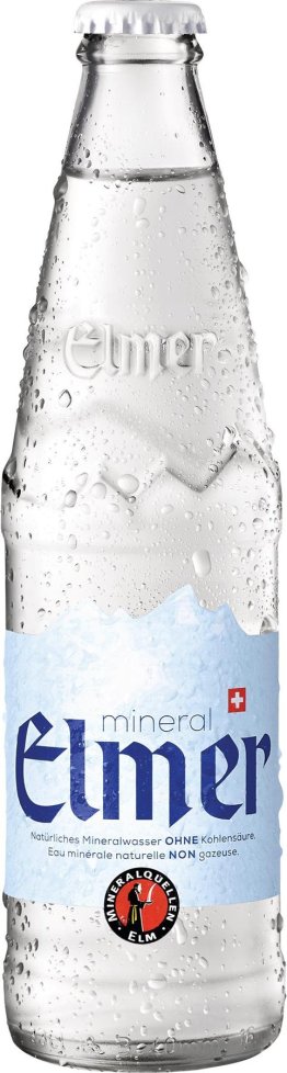 Mineral Elmer o.K. -T- weisser Deckel 33cl HAx24