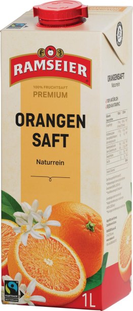 Ramseier Prem. Orangensaft 100% Tetra 100cl CAx12